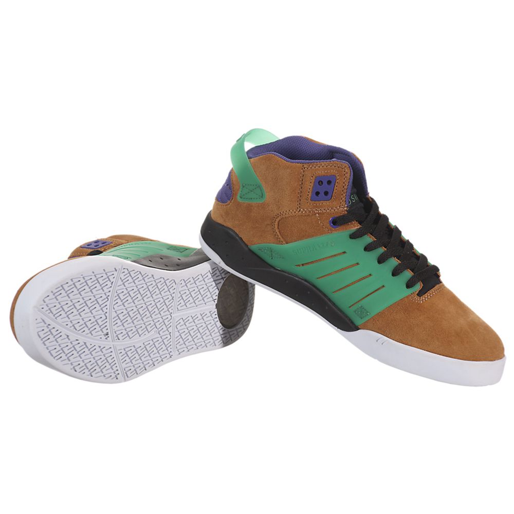 Chaussures de Skate Supra SkyTop III Marron Light Brown/Teal-Black-White Homme | DIN-67601302